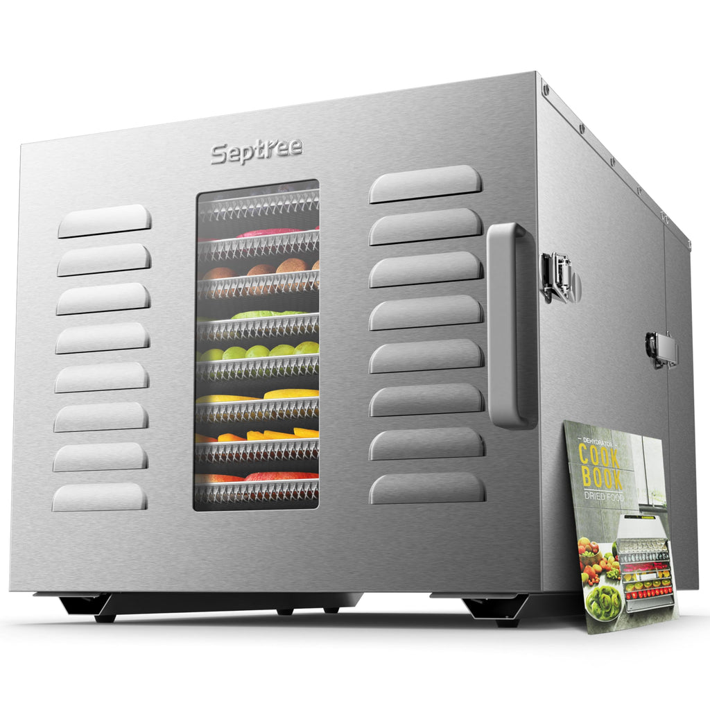 Commercial 10 Trays Food Dehydrator Machine for Jerky and Herbs Usable Area up to 24.65ft² and 194? Temperature 1000W Detachable Stainless Steel Dryer for Meat Fruit Mushrooms Beef Food Silvery Retail $228.00