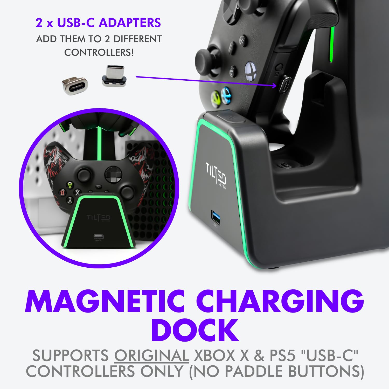 Open-Box New Tilted Nation Phantom 3-in-1 Gaming Headset  Controller Charging Stand. Retail $69.00
