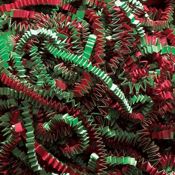 Christmas Blend Crinkle Paper Filler 10lb Case for Packaging and Basket Stuffing