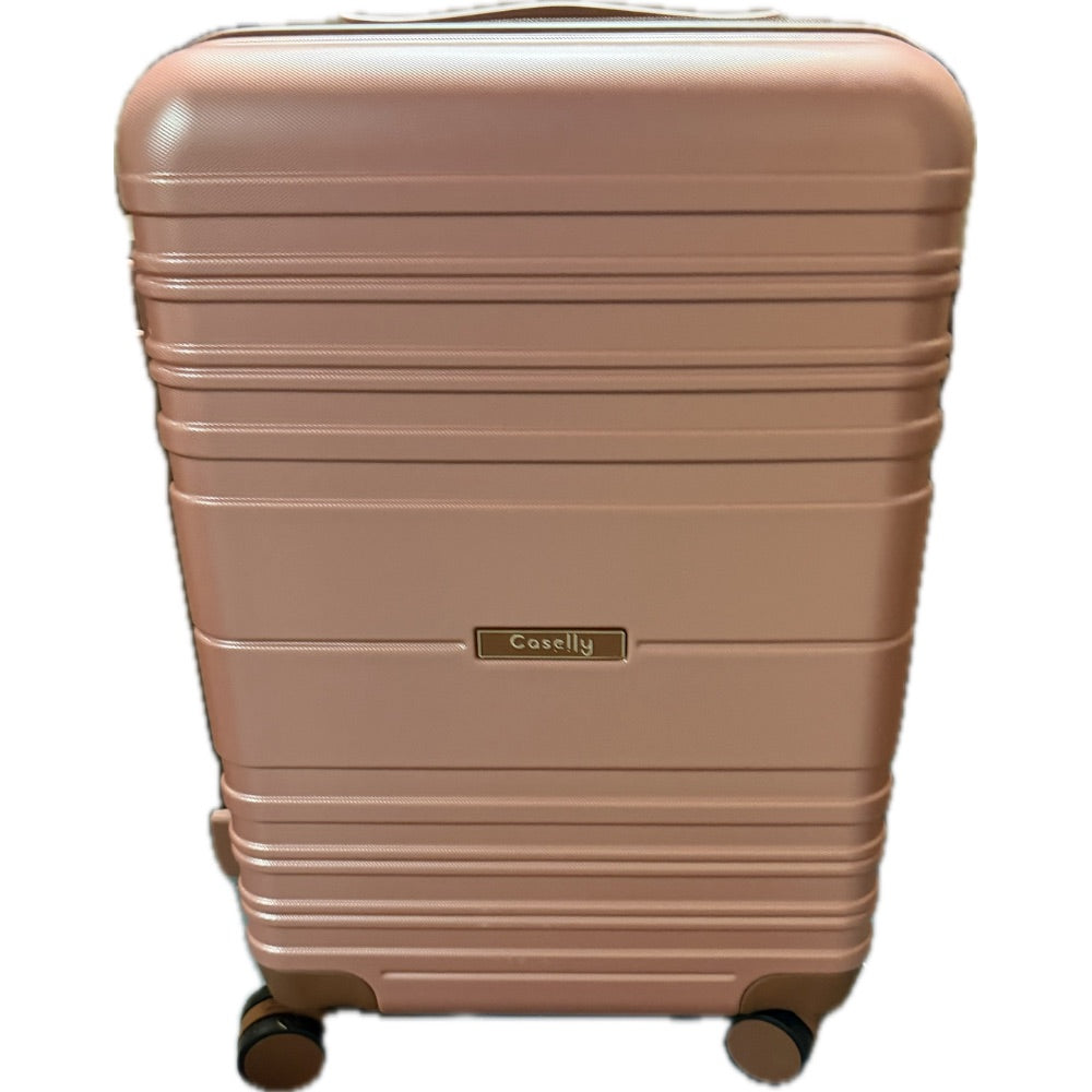 Open-Box New CASELLY Rose Gold Hard-Shell Carry-On Luggage w 360 Spinner Wheels