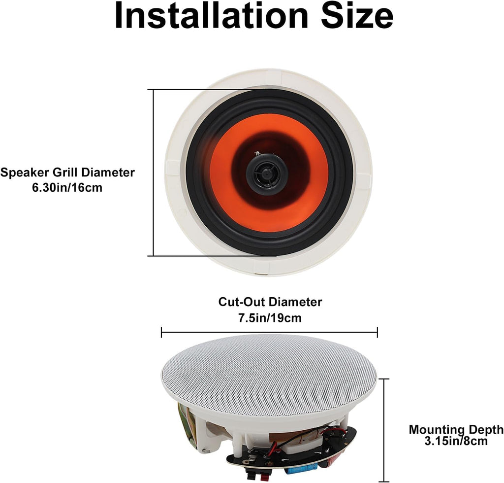 Open-Box New Herdio 6.5 In-Ceiling 4-Pack 600W Peak Power White Home Speakers