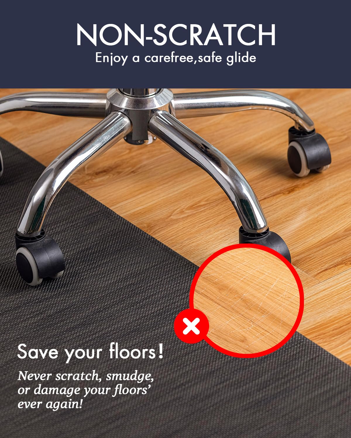 BARoyal Hardwood Floor Chair Mat 36x48 Espresso Retail $36.00