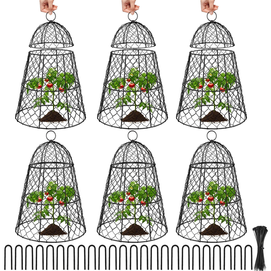 Pcs Black Metal Chicken Wire Garden Cloche Plant Covers 17 H x 13 D
