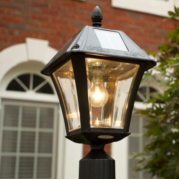 Gama Sonic Baytown II Solar Outdoor Post Light with 3 Mounting Options 3in. Fitter
