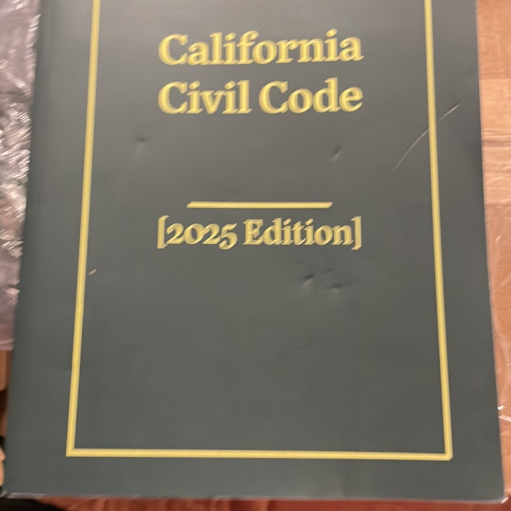 California Civil Code 2025 Edition Book