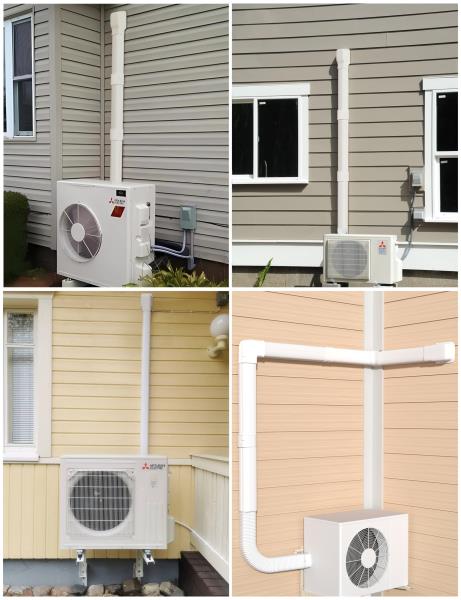 13Ft Mini Split Line Set Cover with Flexible Duct Paintable PP Decorative Kit White