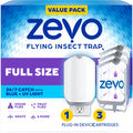 Open-Box New ZEVO Flying Insect Trap with Plug-In Blue  UV Light 3 Refills Retail $25.00
