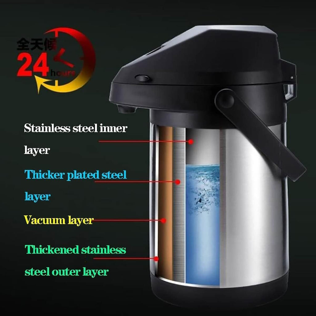 L 135 oz Stainless Steel Thermal Coffee Airpot Dispenser Silver