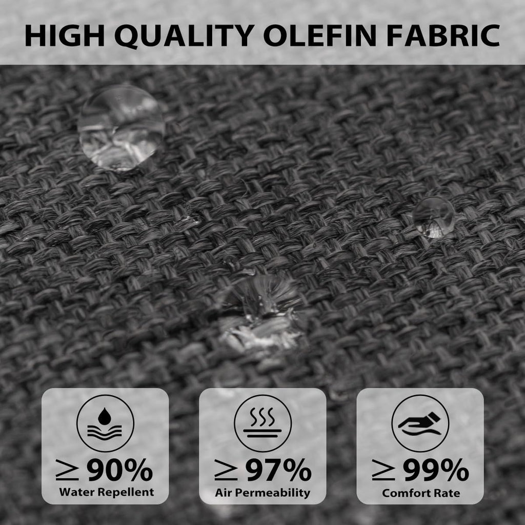 Olefin Chaise Lounge Cushion Water-Resistant Patio Lounger Pad Dark Gray 80 x 26 x 6 Inches