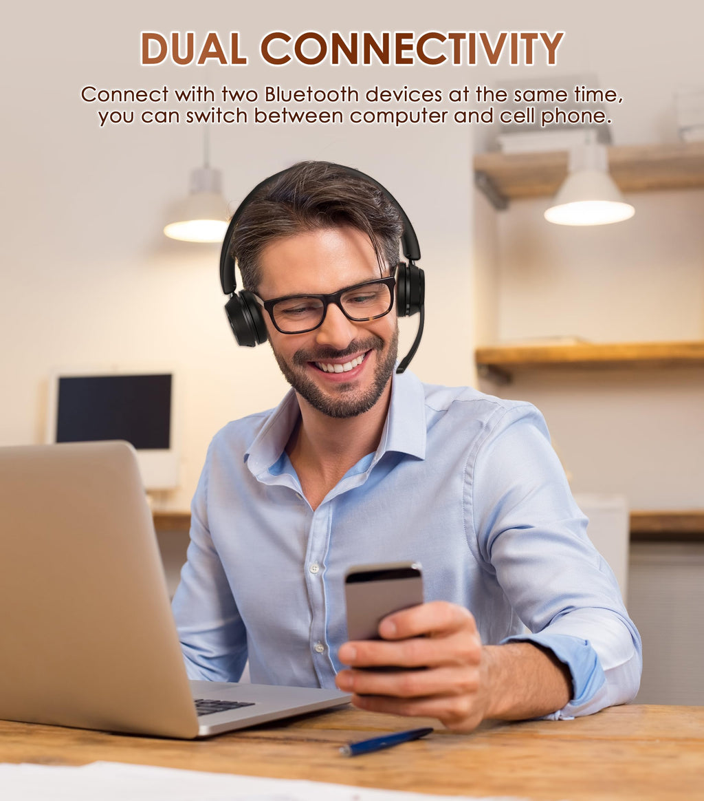 New Open-Box Soothielec KH53 Wireless BT AI Noise Canceling Mic USB Dongle 40H Battery Headset Retail $55.00