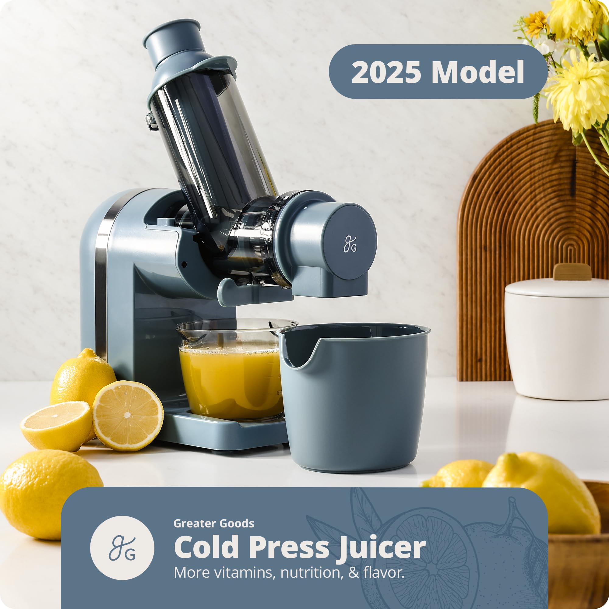 Greater Goods Cold Press Juicer Stone Blue