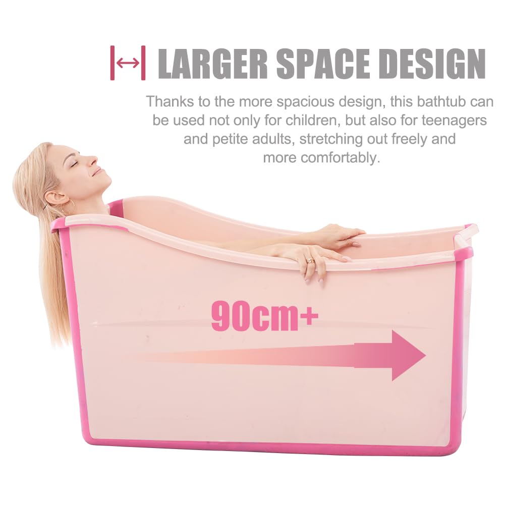 Pink Large Foldable Portable Baby Bathtub