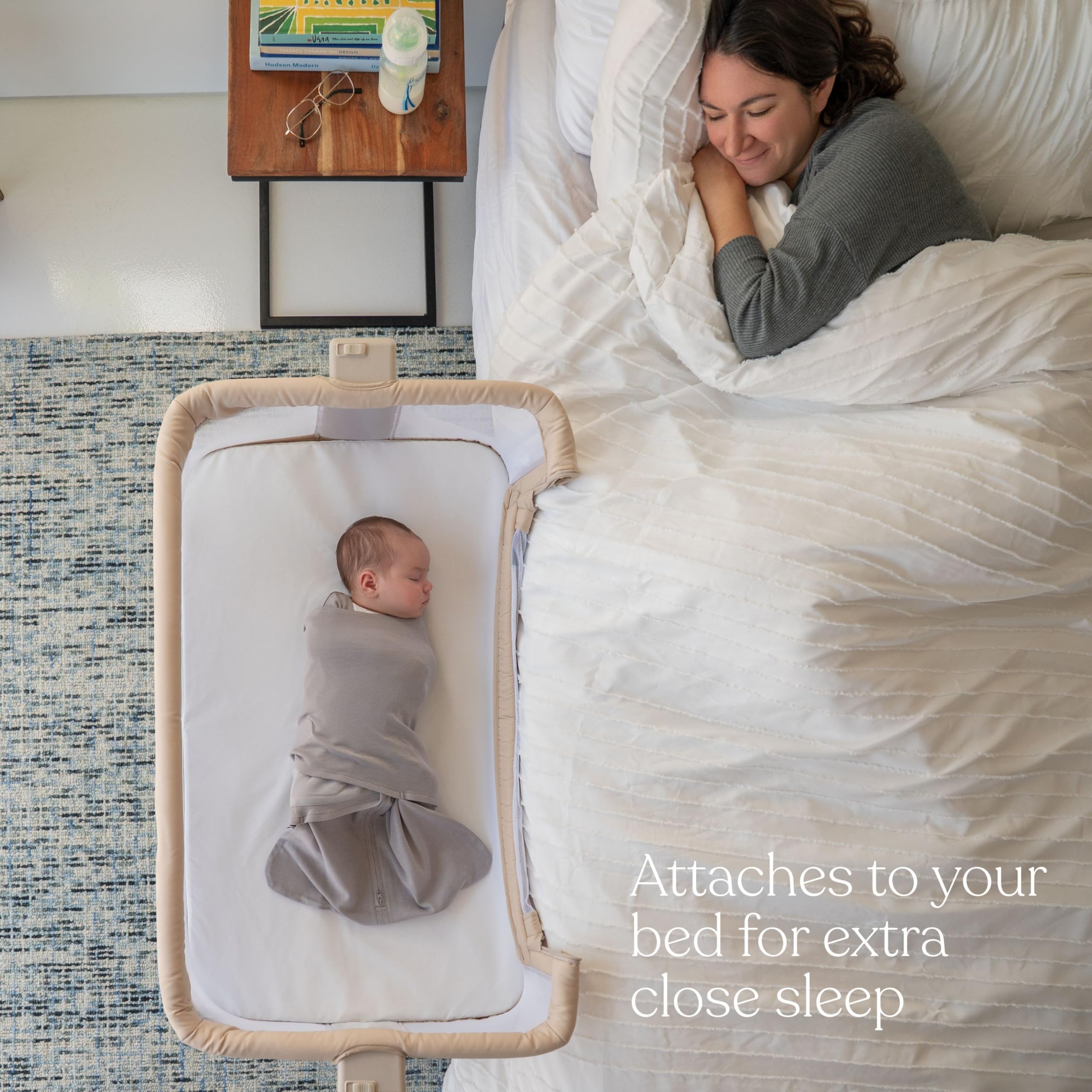 HALO BassiNest 2-in-1 Bedside  Portable Baby Sleeper Bassinet - Oat