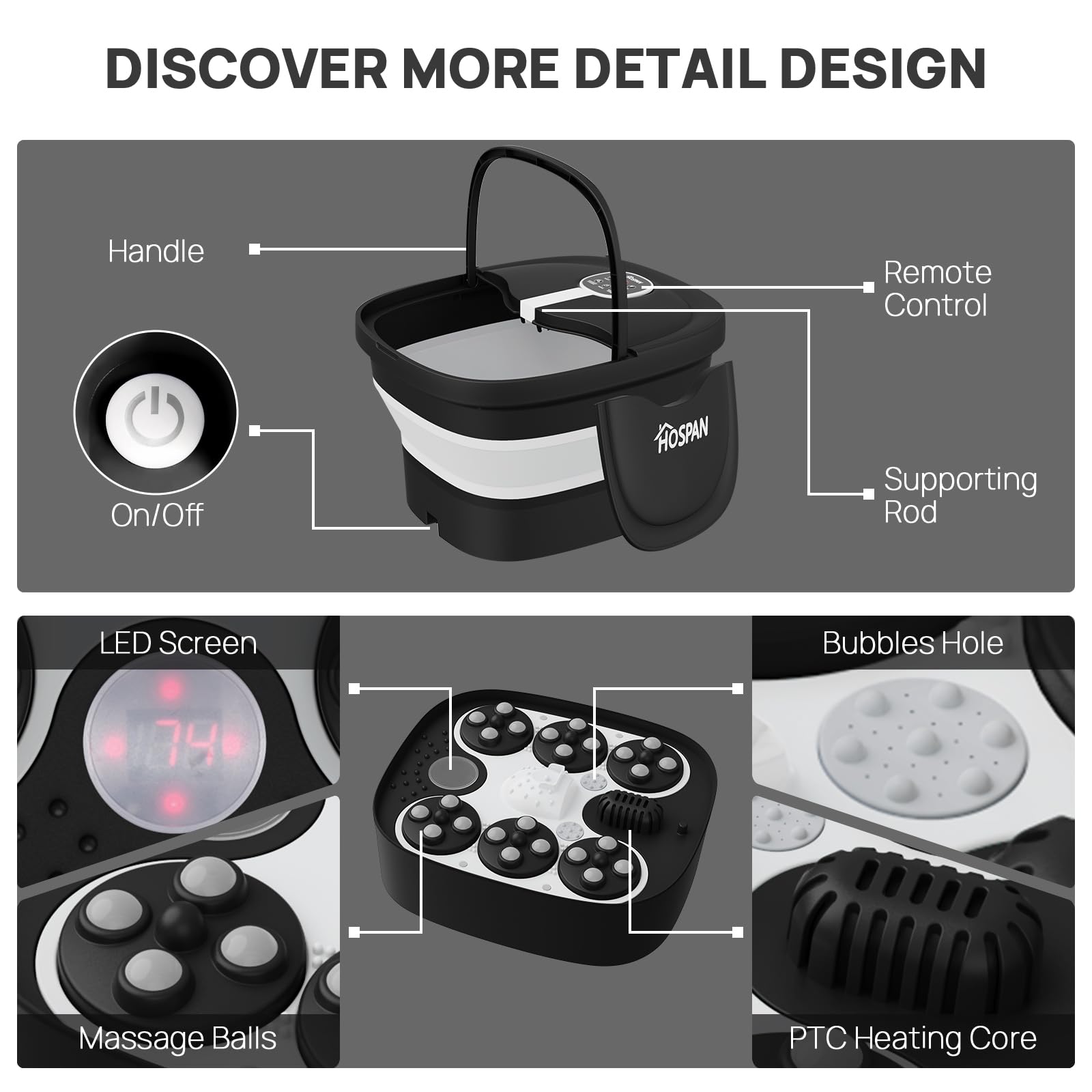 HOSPAN Collapsible Electric Foot Spa
