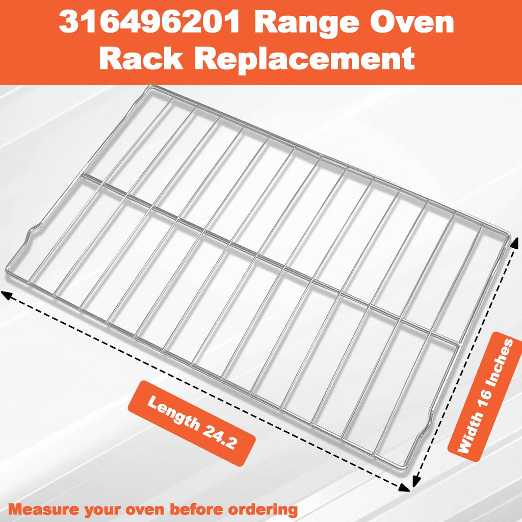 2Pcs Upgraded 304 Stainless Steel 316496201 316496202 Oven Rack Replacement for Frigidaire GE Stove. 24.2"x16" Oven Rack - For Standard 24.25" Ovens?First Step to Perfect Fit?Measure Before You Order Retail $59.00