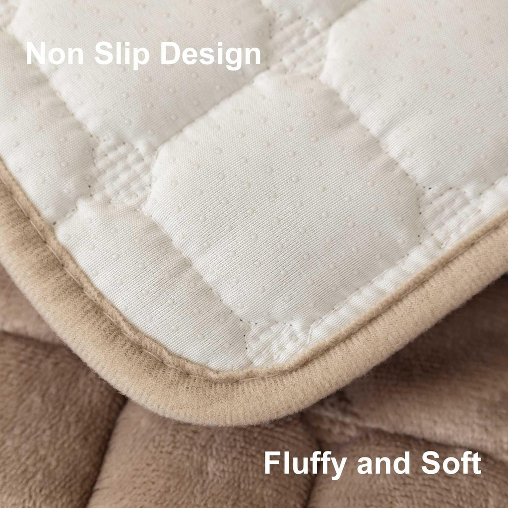 New Aucrovee Velvet Washable Non-Slip Sectional Couch Cover for Pets - Khaki 36x94 Retail $36.00