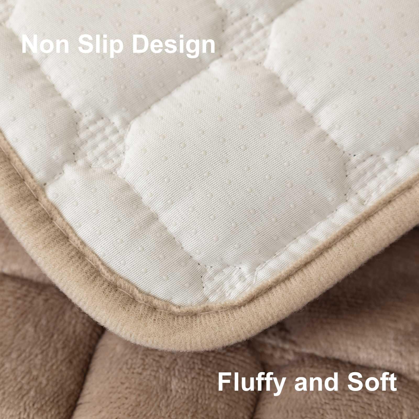 New Aucrovee Velvet Washable Non-Slip Sectional Couch Cover for Pets - Khaki 36x94 Retail $36.00