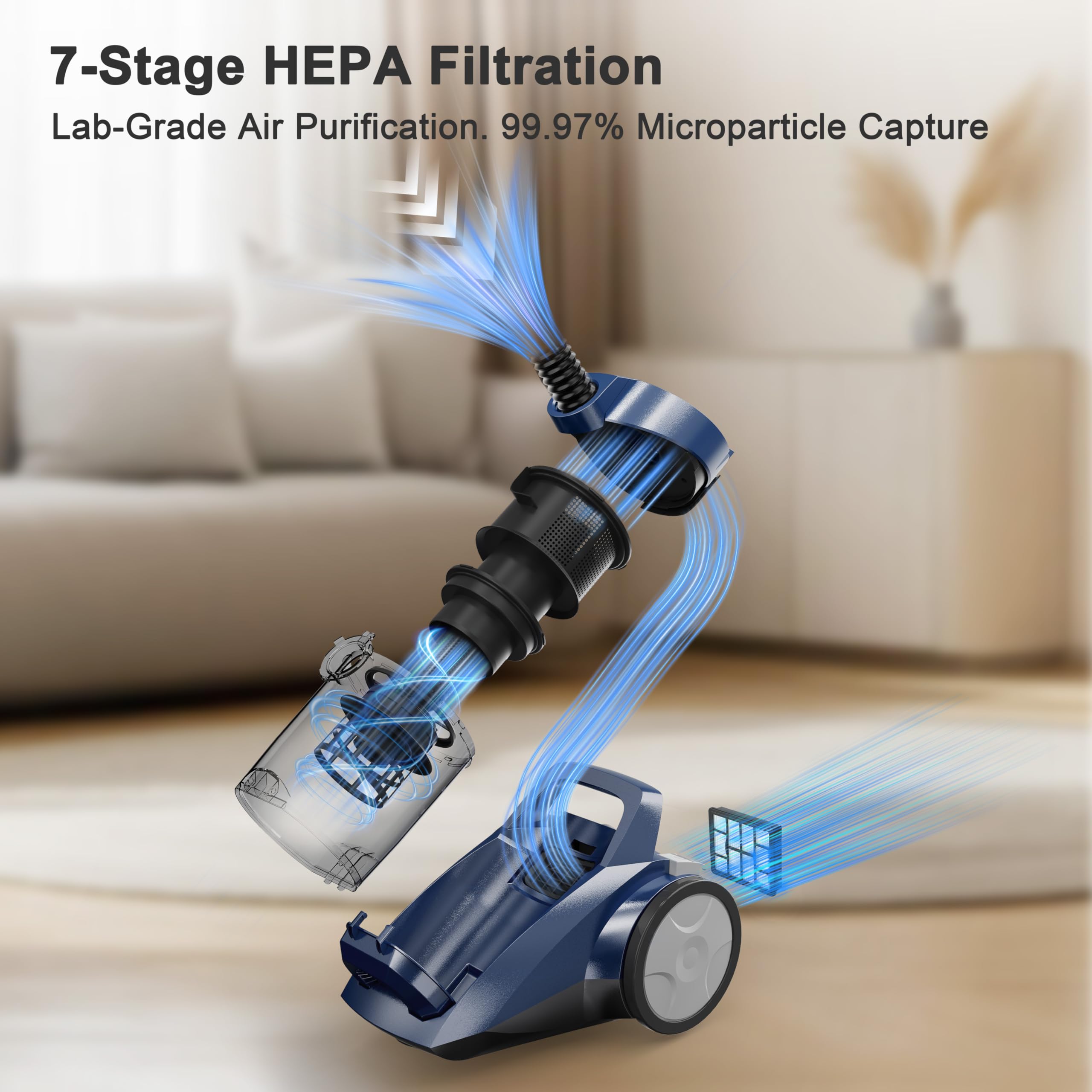 Open-Box New Sweepcent 45KPa Bagless Multi-Surface Canister Vacuum Cleaner
