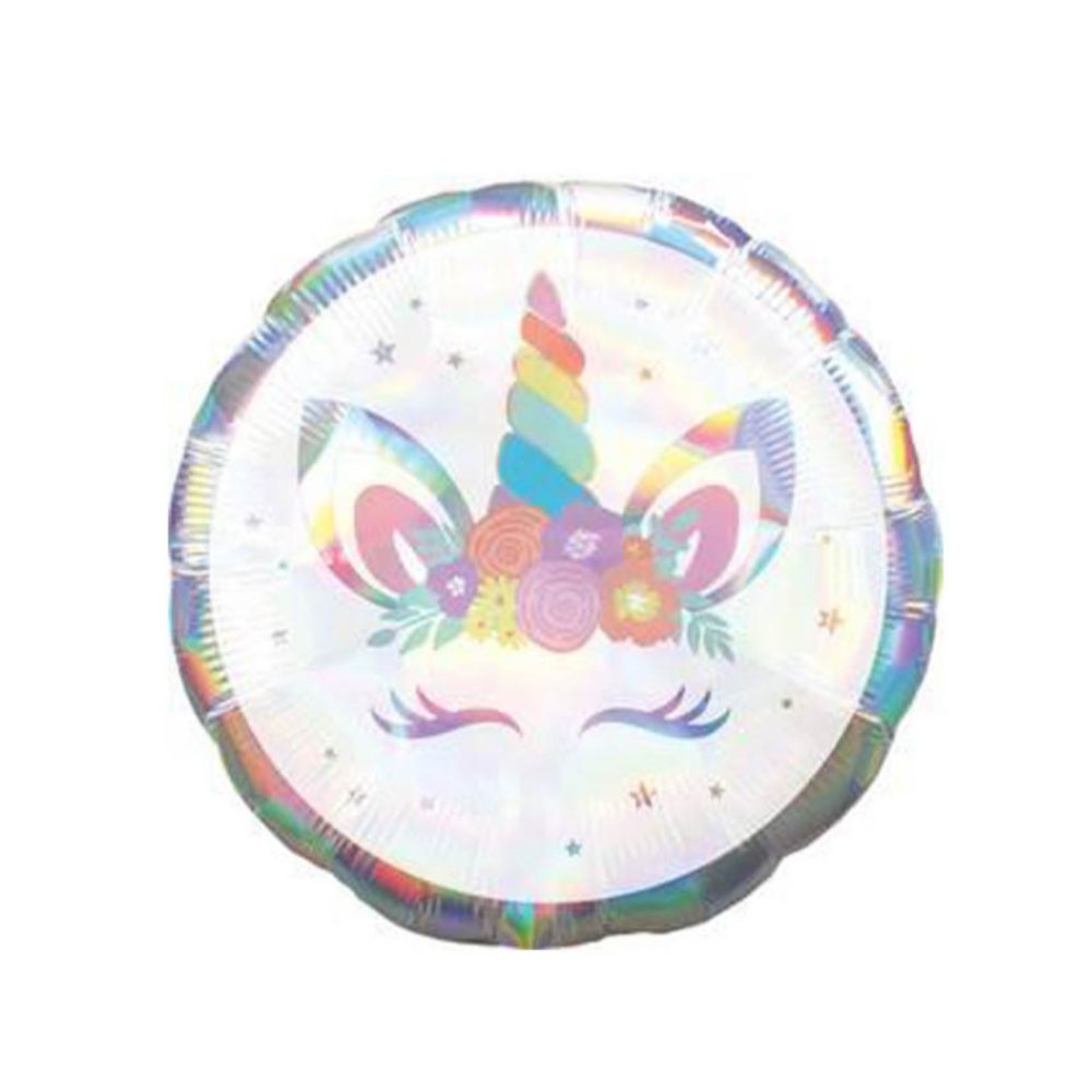 Open-Box New Iridescent Multi-color Unicorn Face Foil Party Balloon Retail $10.00