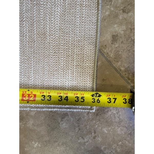 Neutral Herringbone Pattern Area Rug - 5 x 7 BeigeCream
