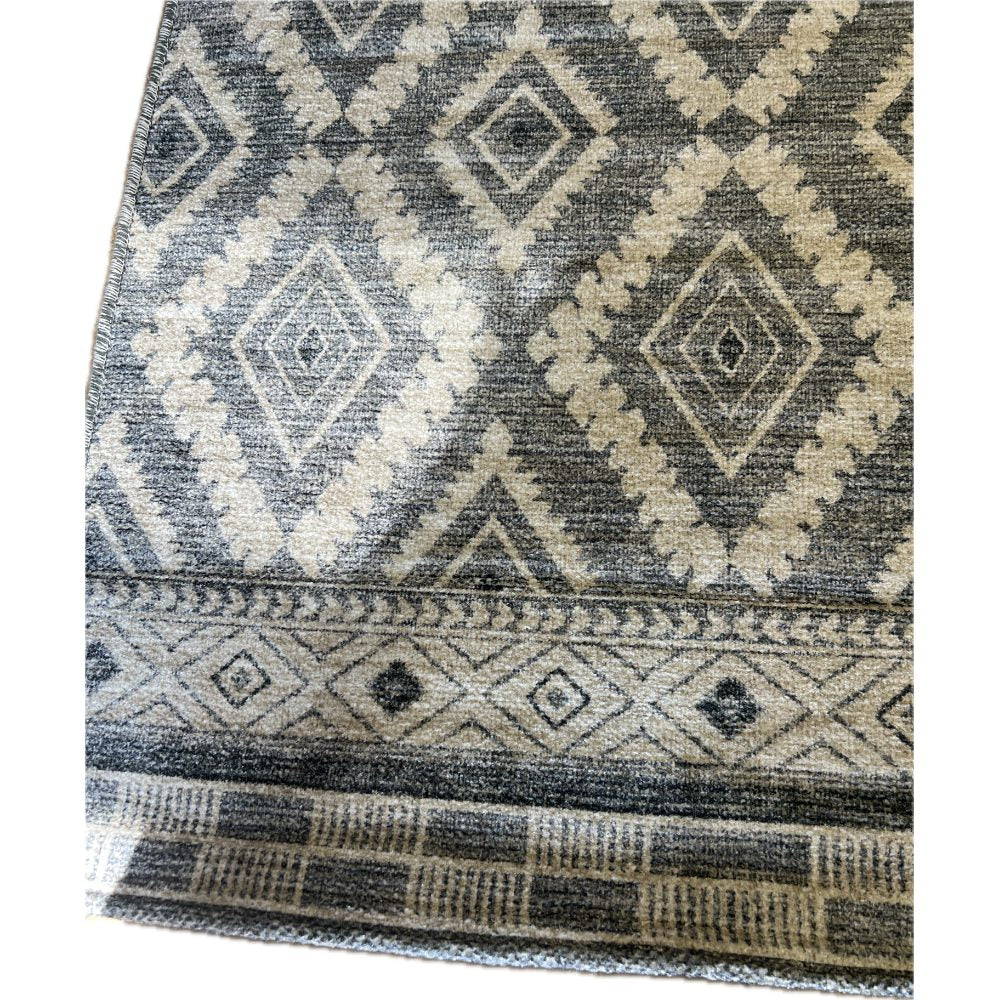 Franklin Geometric Diamond Runner Rug 25 x 86 Gray  Cream