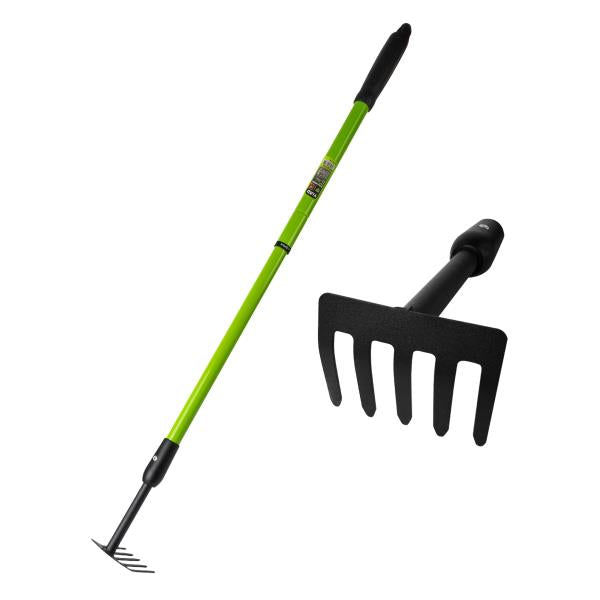 YIAD DRAGON HORSE Small Garden Rake, 27.5"-39.3" Adjustable Hand Rake Retail $25.00