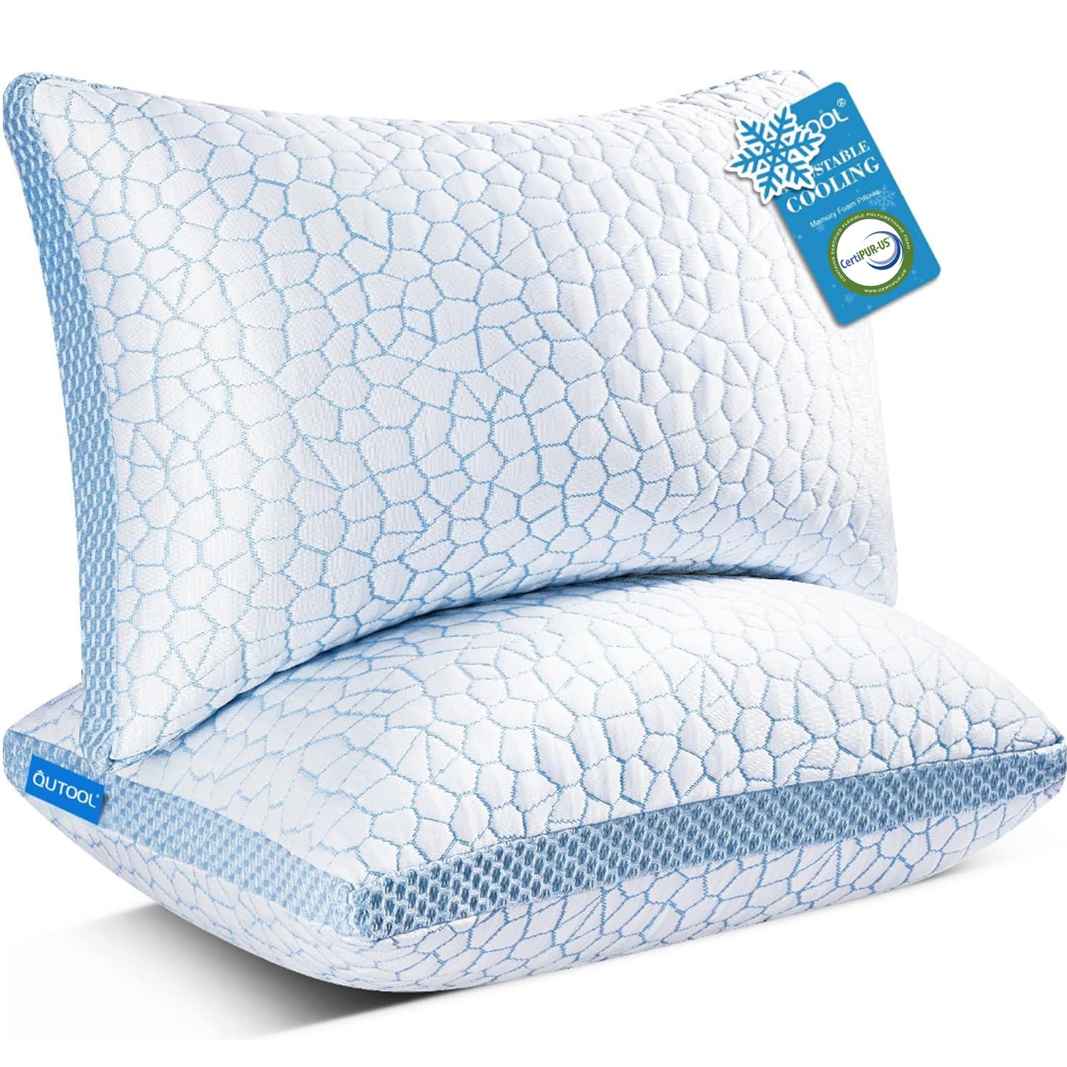 Open-Box New QUTOOL Enhanced Cooling Shredded Memory Foam Queen Pillows Set of 2