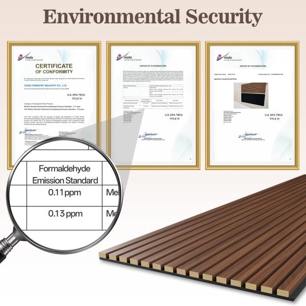 Pack Acoustic Wood Panels for Wall 47.24 x 23.81 Walnut