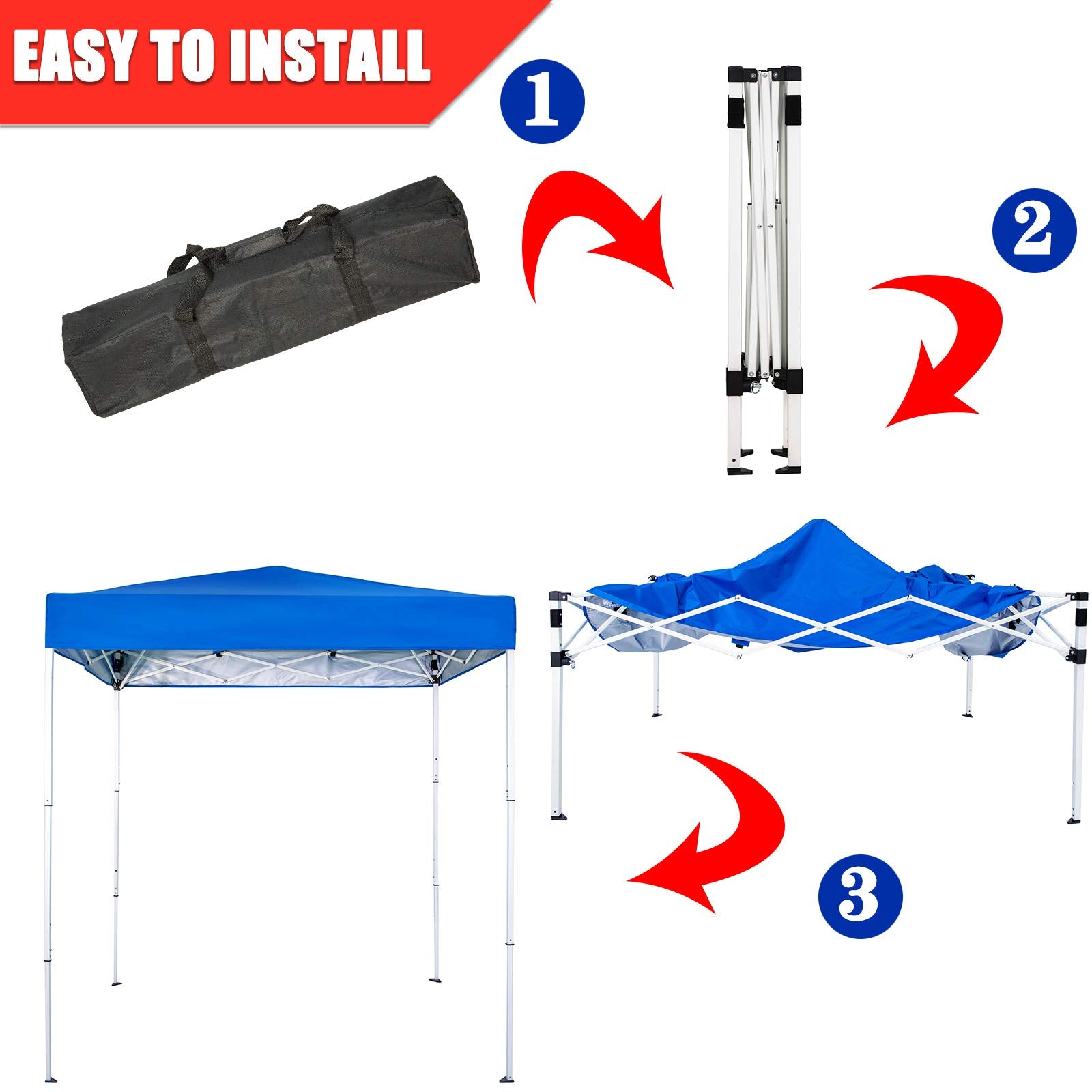 x4 Ft Blue Pop-Up Canopy Tent Outdoor Portable Instant Shelter