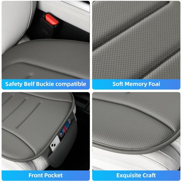Memory Foam Car Seat Cushion Breathable Leather Anti-Slip Pad for Driving and Office Chair