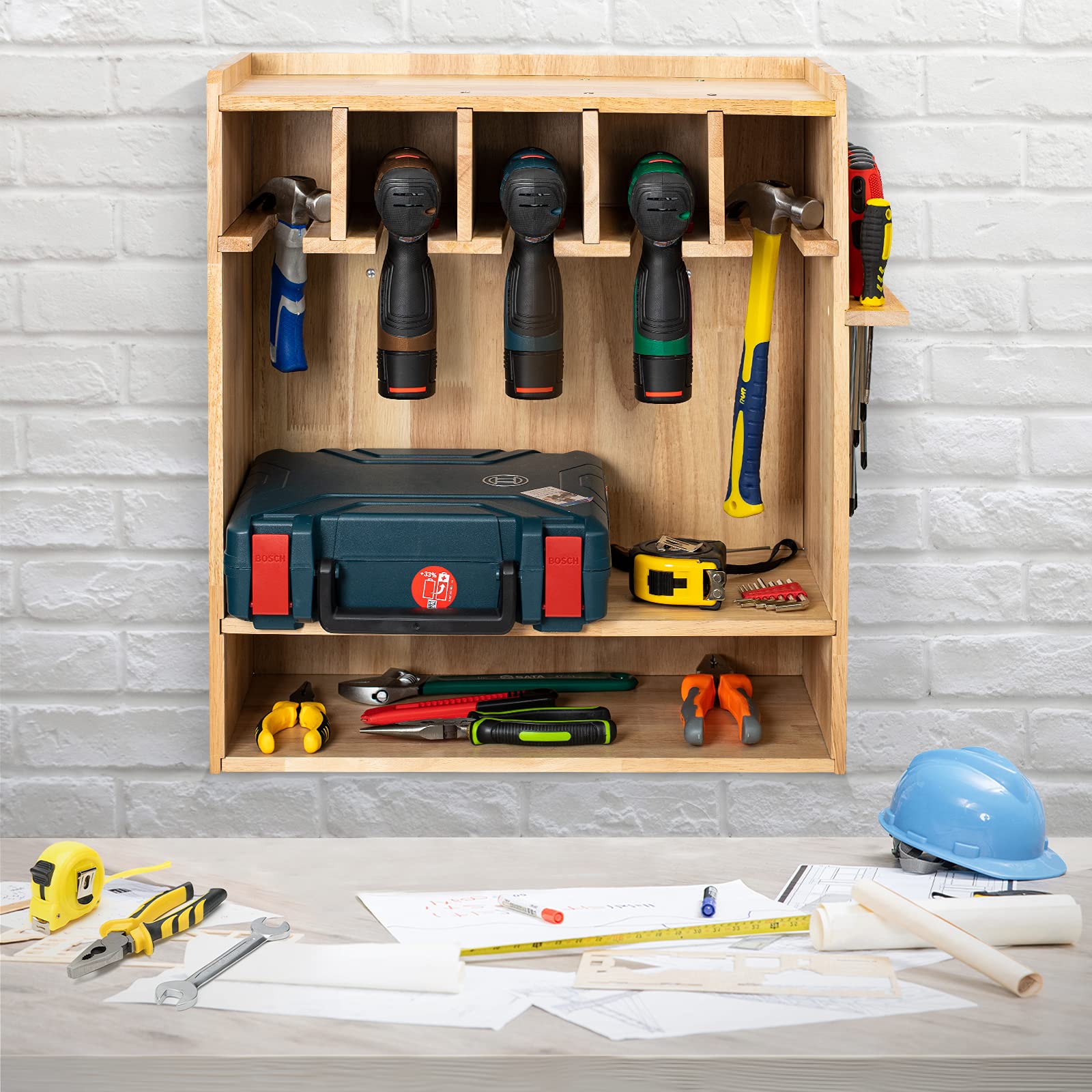 Open-Box New Mayyol Drill Charging Station  Power Tool Storage Organizer with 5 Drill Holder Retail $69.99