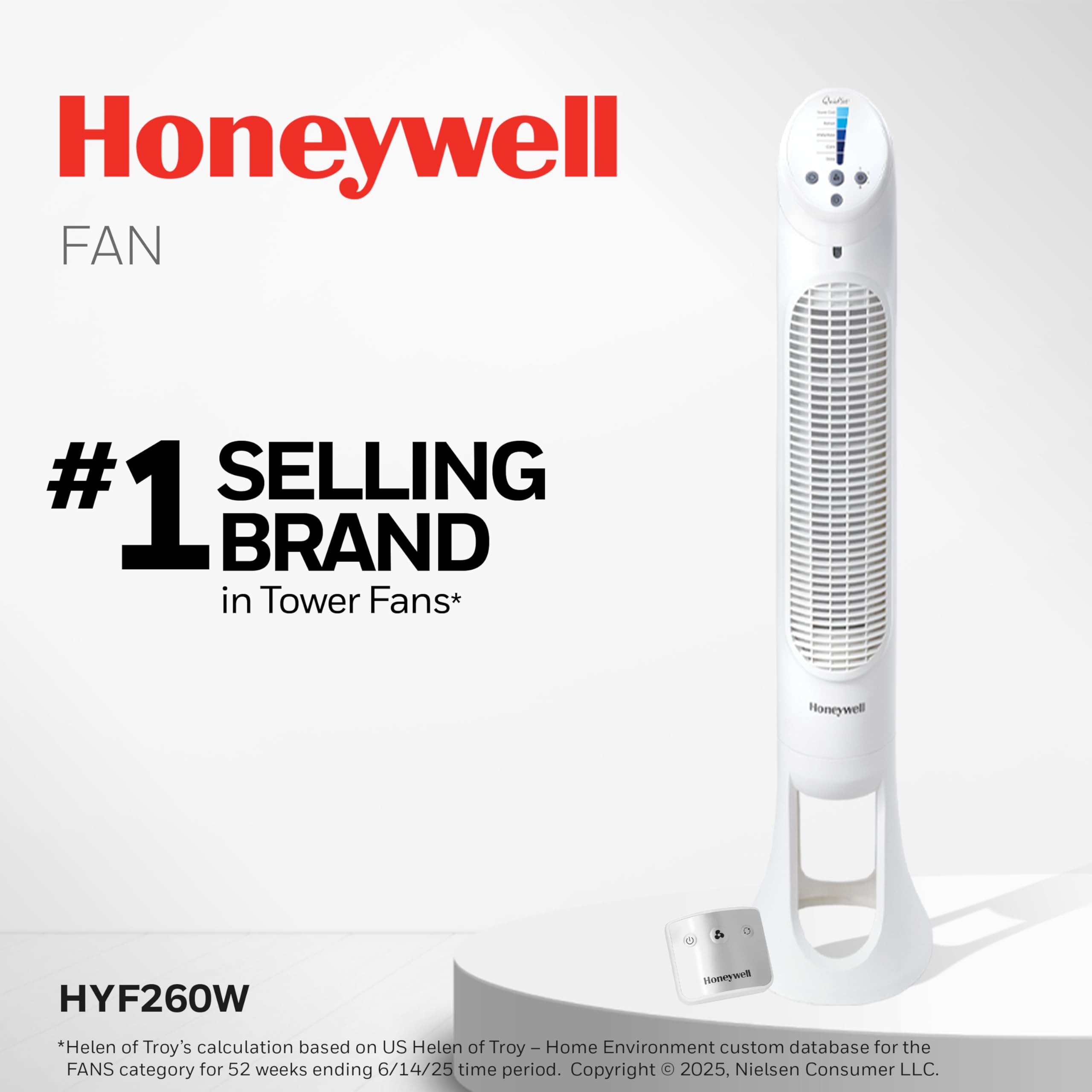 Honeywell QuietSet Whole Room Oscillating Tower Fan with Remote, White, HYF260 Retail $56.00