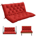 Porch Swing Cushion with Backrest Waterproof 47x40x5 in Red