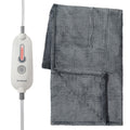 Brookstone Heated Faux Fur Throw Blanket 50x60 with 4 Heat Settings Light Charcoal