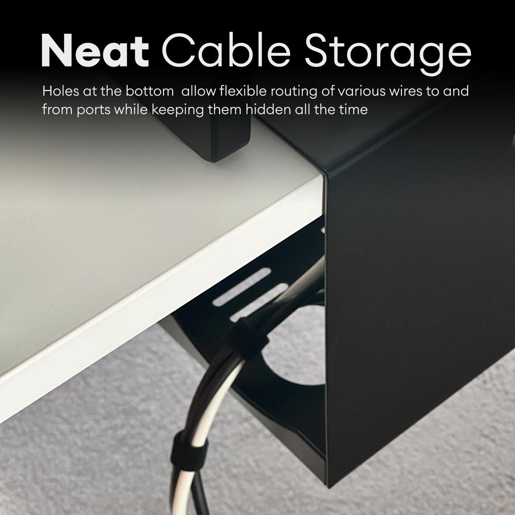New As-Is Aroundesk 17x9 Heavy-Duty Clamp-On Under Desk Cable Management Tray. Retail $39.00