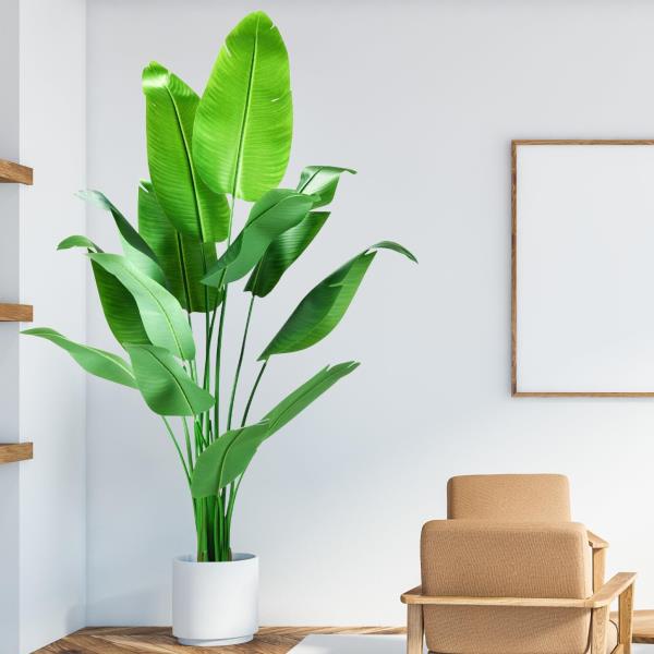 7 ft Artificial Bird of Paradise Plant Faux Indoor Tropical Tree with 13 Trunks