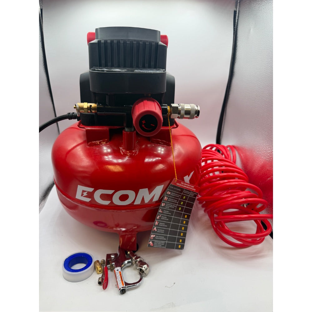Open-Box New ECOMAX 3 Gallon 110 PSI Oil-Free Portable Pancake Air Compressor.