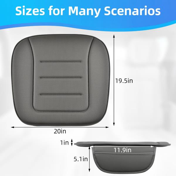 Memory Foam Car Seat Cushion Breathable Leather Anti-Slip Pad for Driving and Office Chair