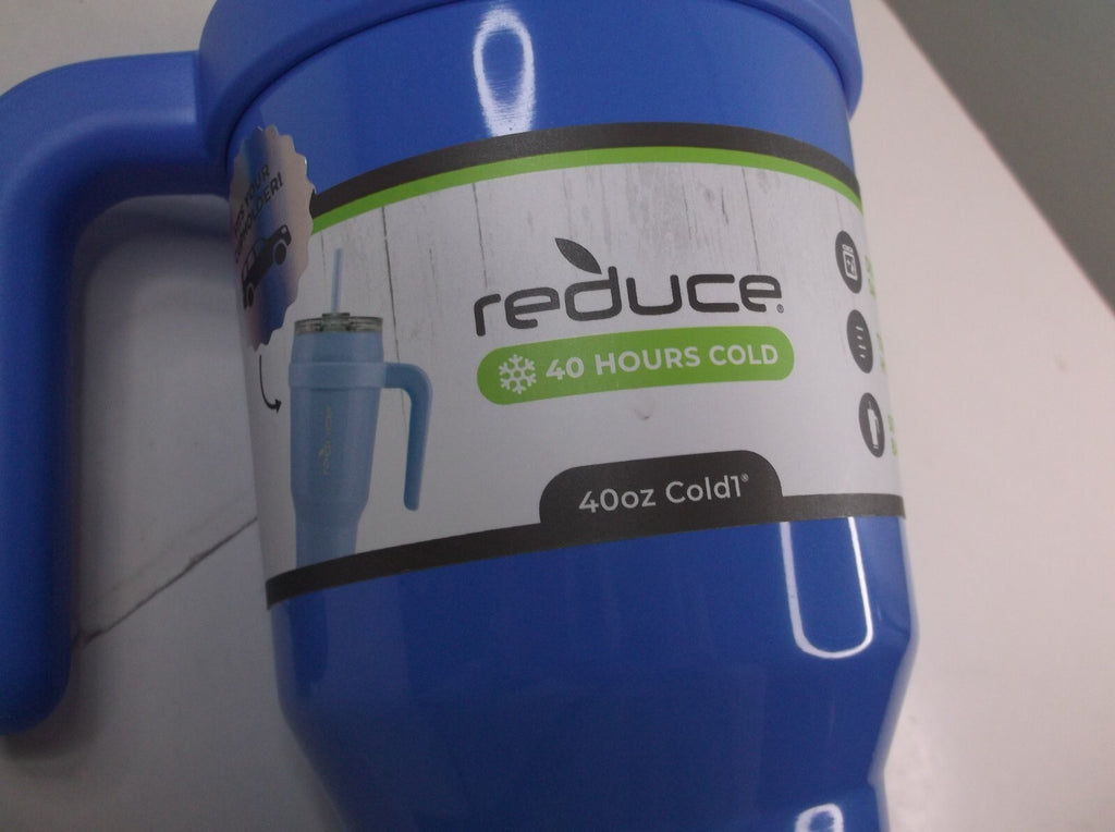 As-Is Reduce Cold 1 40oz Vacuum Insulated Stainless Steel Tumbler w Handle  Straw - Blueberry
