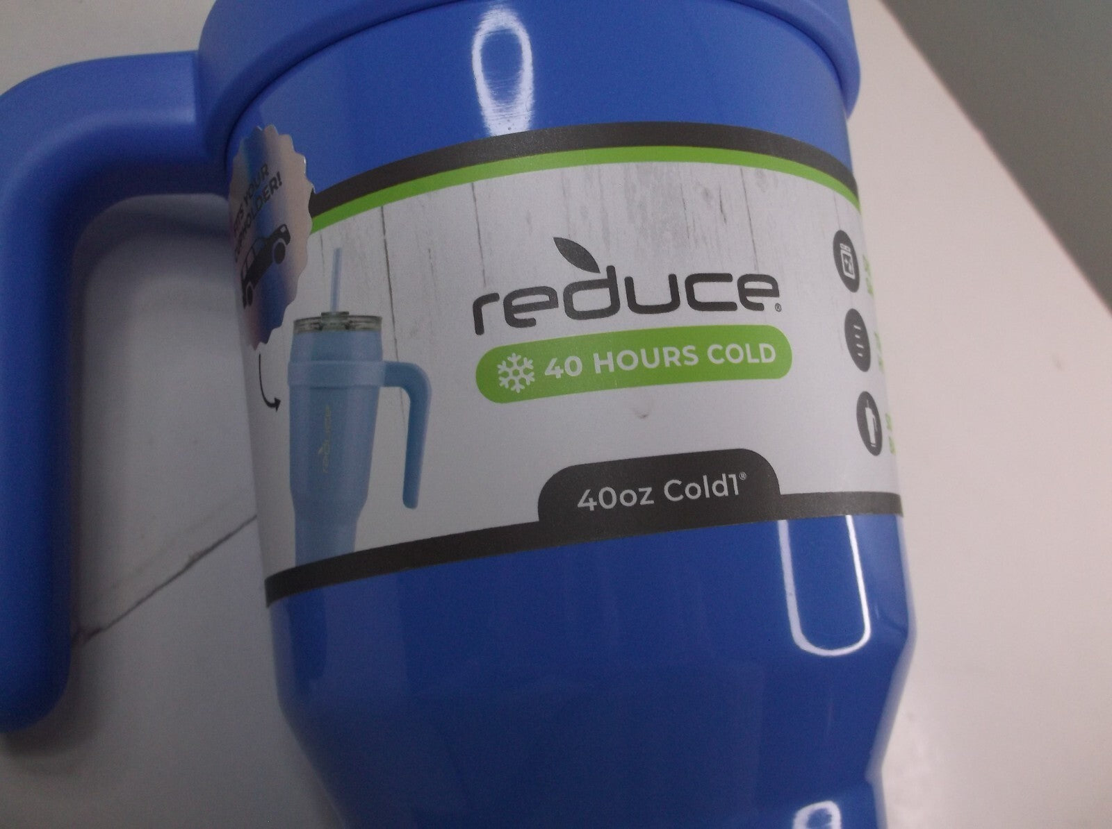 As-Is Reduce Cold 1 40oz Vacuum Insulated Stainless Steel Tumbler w Handle  Straw - Blueberry