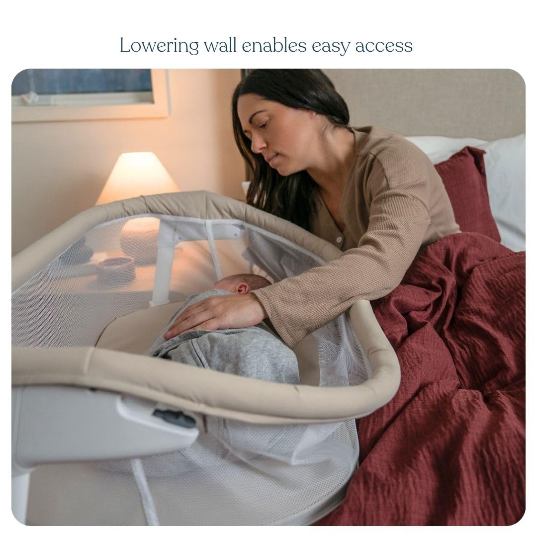 HALO BassiNest Baby Bedside Bassinet with Lowering Wall - Oat