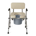 Medline Drop-Arm Bedside Commode - Padded 350 lb Capacity White