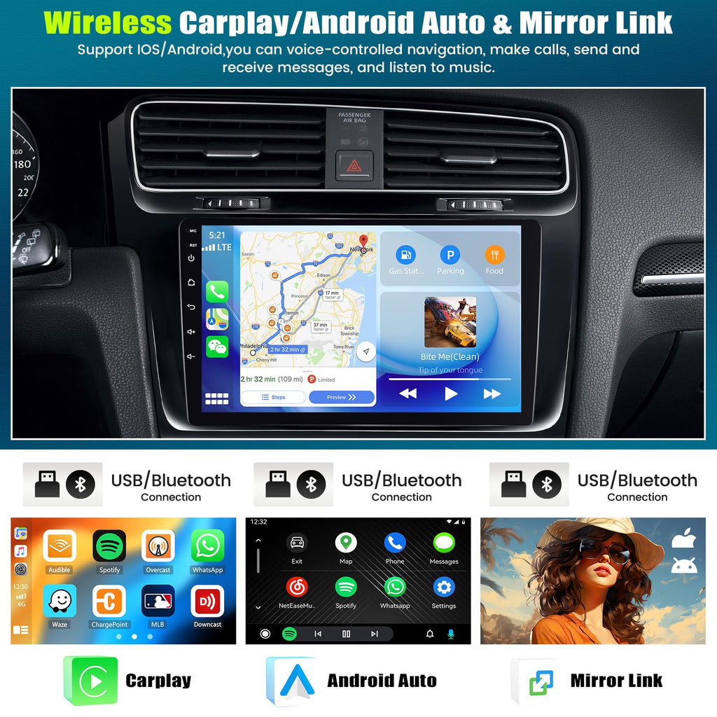 Inch Android 13 Car Stereo for Ford Mustang 2015-2020 with Wireless CarPlay  Auto GPS