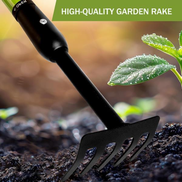 YIAD DRAGON HORSE Small Garden Rake, 27.5"-39.3" Adjustable Hand Rake Retail $25.00