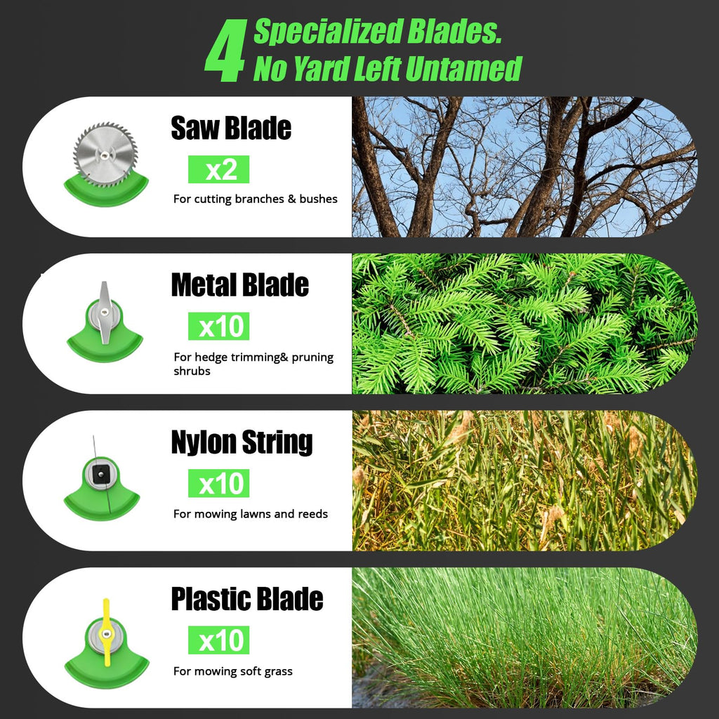 Electric Weed Wacker Cordless Eater,21V String Trimmer Battery Powered,4 In 1 Lightweight Grass Trimmer/Brush Cutter/Lawn Edger with Wheels,Metal Blade&Charger, Stringless Weed Trimmer for Garden Yard Retail $73.00