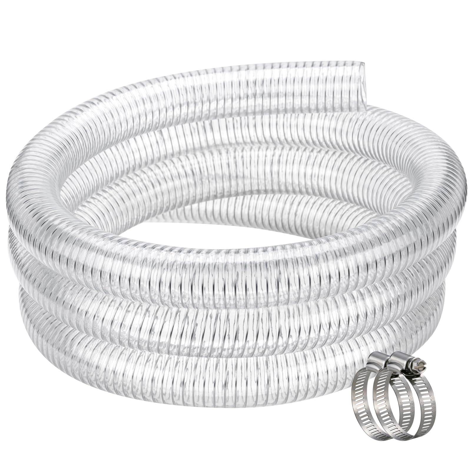 Clear 2-inch ID 10ft Heavy Duty Wire Reinforced PVC Suction Hose