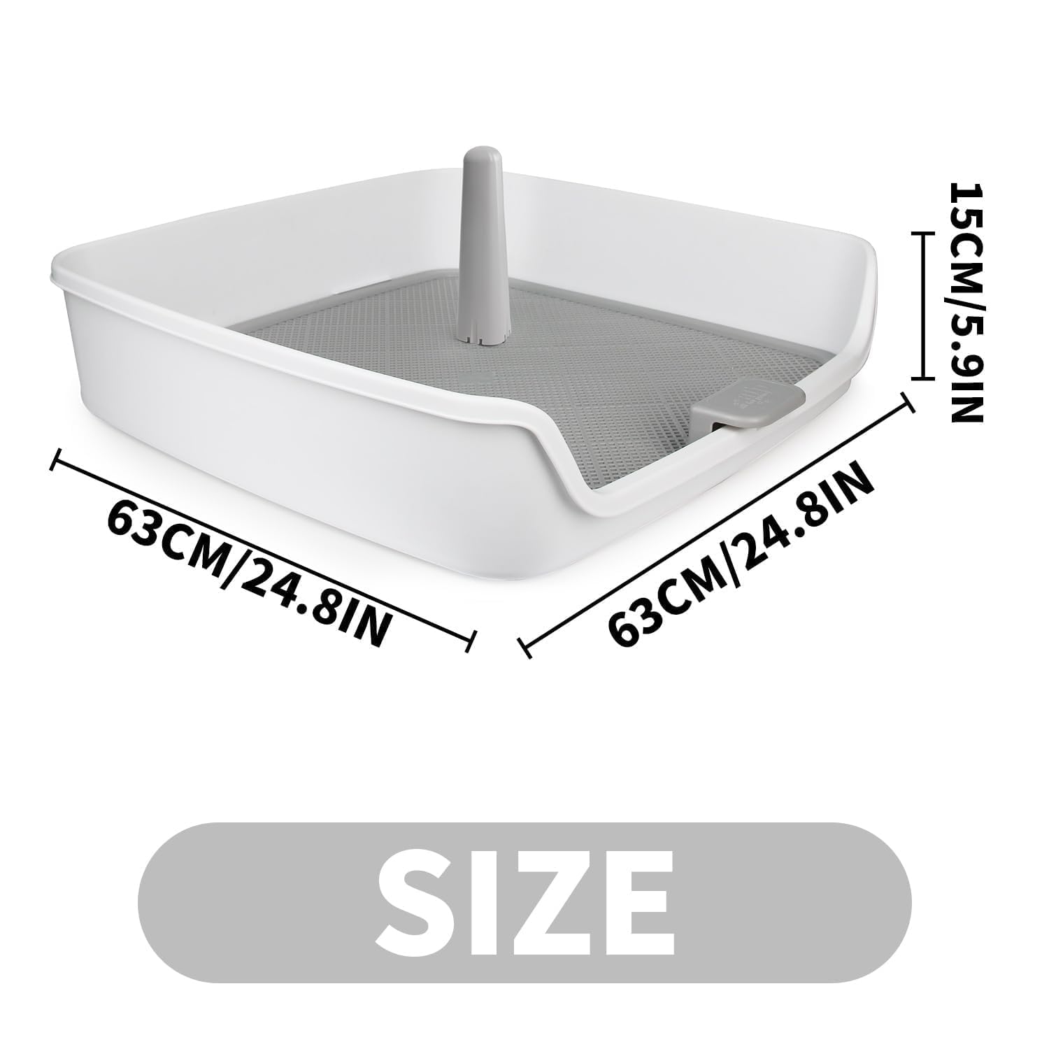 ALL FOR PAWS Dog Pee Pad Holder with Removable Post, 23.6" Indoor Dog Potty Training Tray, Puppy Toilet Litter Box for Small to Medium Sized Dogs Retail $67.00
