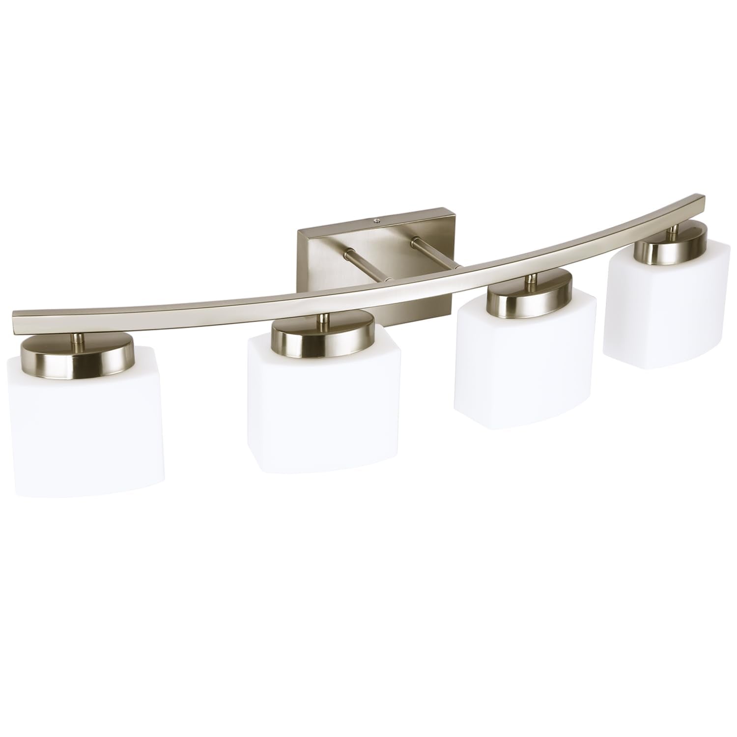 As-Is New Dosoty 4-Light Brushed Nickel 31.5 Vanity Light Fixture Retail $99.00