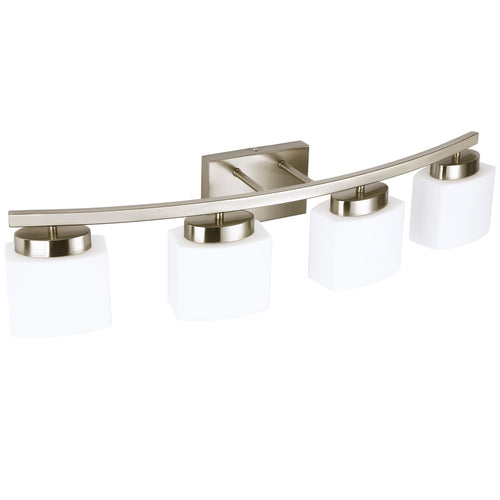 As-Is New Dosoty 4-Light Brushed Nickel 31.5 Vanity Light Fixture Retail $99.00