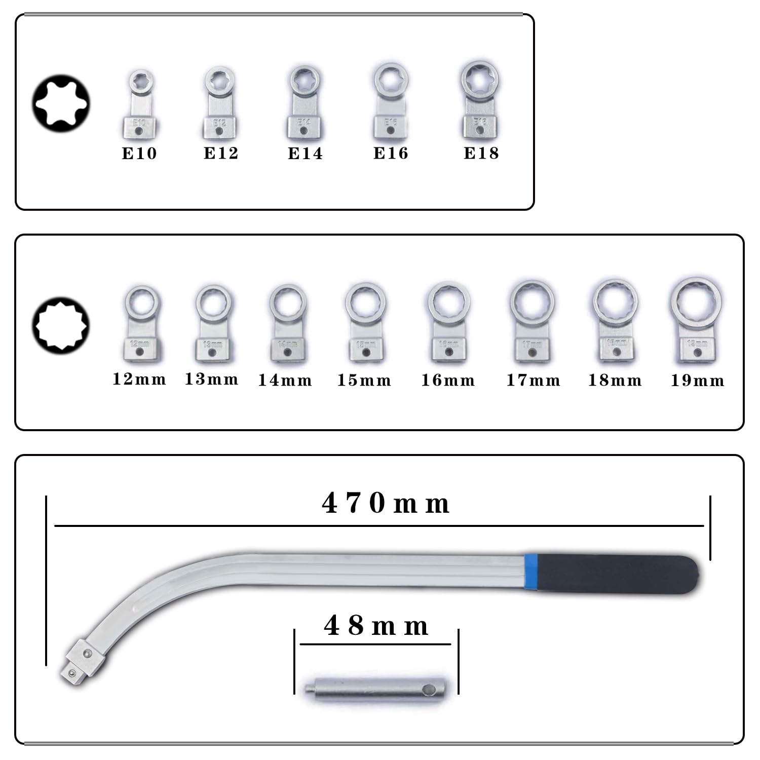 -Piece Auxiliary Idler Belt Tensioner Pulley Tool Kit Serpentine Timing Belt Wrench